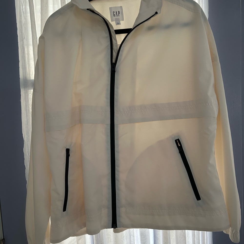 Lightweight GAP Zip-Up Jacket with Black Trim, Size L